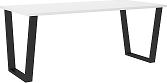 CELINE NEW - Jídelní stůl š. 185 x 75 x 67, lamino Bílá/ černý kov (CEZAR=2BALÍKY) "LP" (K150)NOVINKA