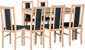 MILENIUM 1 - jídelní set stůl+6 židlí (Max 5P+Boss 14 ) dub sonoma/látka č.11 šedá grafitová- kolekce "DRE" (DM) (K150)