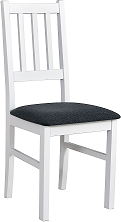 BOSANOVA 4 jídelní židle (BOSS 4) dřevo Bílá/ látka grafitová č.11*** (DM)- kolekce "DRE" (K150-E)