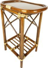 Ratanový odkládací stolek N091T, tmavý med