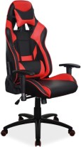 SUPRA - kancelářská židle s regulovatelnými područemi ECO kůže černá/červená (OBRSUPRACCZ) (S) (K150-E)