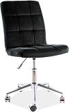Q-020 - VELVET - kancelářská židle - látka černá Bluvel 19 ,Nosnost 100kg(OBRQ020VC=1balík) (S) (K150)