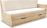DONATELO B - Pravá - rozkládací postel dřevo masiv DUB SONOMA, včetně roštu a úp, bez matrace (DUO-B=6balíků)kolekce "GB"  (K150-Z)