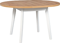 OSTENA 3L (OSLO 3L) jídelní stůl kulatý rozkládací  - lamino Dub Artisan/nohy bílá dřevo - kolekce "DRE" (K150-Z)