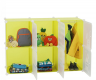 Dětská modulární skříňka, zelená/dětský vzor, TEKIN