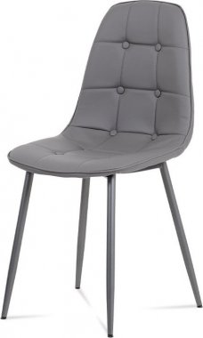 Jídelní židle CT-393 GREY, šedá ekokůže/kov