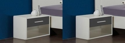 Noční stolek ( 2 ks ) ILONA 698 bílá/grafit