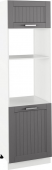 Vysoká skříň JULIA TYP 81 pro vestavnou pečící a mikrovlnnou troubu, tmavě šedá/bílá