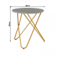 Kulatý odkládací stolek RONDEL, šedá/zlatý nátěr