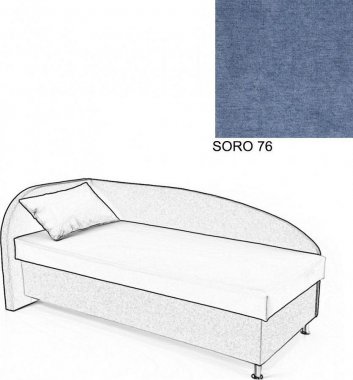 Čalouněná postel AVA NAVI, s úložným prostorem, 90x200, levá, SORO 76