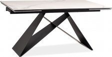 Rozkládací jídelní stůl WESTIN III Ceramic bílý mramor/černý mat