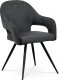 Designová jídelní židle HC-031 GREY2, šedá látka/černý kov