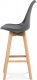 Barová židle CTB-801 GREY, plast/masiv buk, šedá