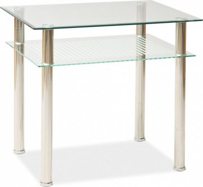 Jídelní stůl PIXEL 80x60, sklo/kov