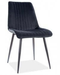 Jídelní židle PIKI velvet černá/černý kov