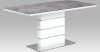 Jídelní stůl 160x90, šedé sklo, bílý vysoký lesk MDF, broušený nerez HT-450 GREY