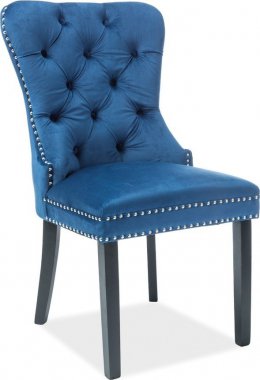 Designová jídelní židle AUGUST, VELVET modrá/černá
