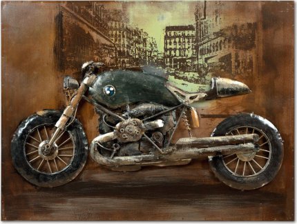 Obraz DOR004 - motorka, ruční olejomalba na kovu 