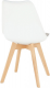 Plastová jídelní židle DAMARA bílá/šedobéžová látka