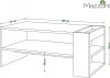 Konferenční stolek s regálem NEFRI 100x55 cm dub kraft/černá