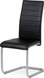 Pohupovací jídelní židle DCL-102 BK, ekokůže černá/šedý lak