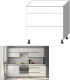 Spodní kuchyňská skříňka LINE D 80 3 se šuplíky, dub sonoma/bílá lesk