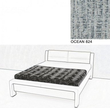 Čalouněná postel AVA CHELLO 160x200, OCEAN 824