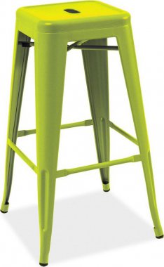 Barová kovová židle LONG zelená