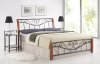 Kovová postel PARMA 140x200, třešeň/černý kov