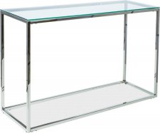 Odkládací konzolový stolek HILTON C, chrom/sklo