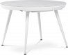 Rozkládací jídelní stůl HT-409M WT kulatý, bílý mramor/bílý kov