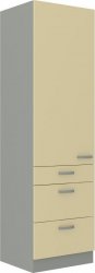 Kuchyňská skříň Karpo 60 DKS 210 3S 1F krémový lesk/šedá