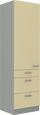 Kuchyňská skříň Karpo 60 DKS 210 3S 1F krémový lesk/šedá