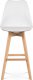 Barová židle CTB-801 WT, plast/masiv buk, bílá