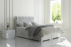 Čalouněná postel FONDA 180x200, s úložným prostorem, světle šedá