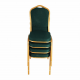 Konferenční židle ZINA 3 NEW stohovatelná, zelená/zlatý nátěr