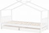 Dětská postel ELISIA s úložným prostorem, domeček, bílá