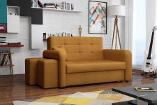 Rozkládací pohovka Vivian Home II s úložným prostorem a taburetkami, oranžová Enjoy 12