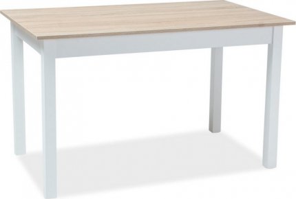 Rozkládací jídelní stůl HORACY 125x75, bílá/dub