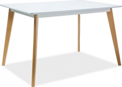 Jídelní stůl DECLAN I 120x80, bílá/buk