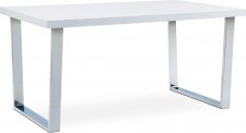 Jídelní stůl AT-2088 WT, bílá lesk/chrom