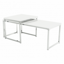 Konferenční stolek ENISA TYP 2, set 2 kusů, bílá lesk
