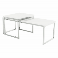 Konferenční stolek ENISA TYP 2, set 2 kusů, bílá lesk