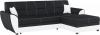 Rohová sedací souprava MARUTI, rozkládací s úložným prostorem, pravá, eko bílá/ átka černá