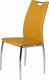 Jídelní židle, chrom / ekokůže žlutá kari, OLIVA