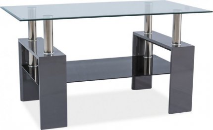 Konferenční stolek LISA III, šedý lak/sklo