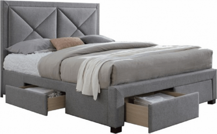 Čalouněná postel XADRA 180x200, s úložným prostorem, šedý melír