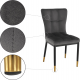 Designová jídelní židle EPONA, tmavě šedá Velvet látka/černý, zlatý kov