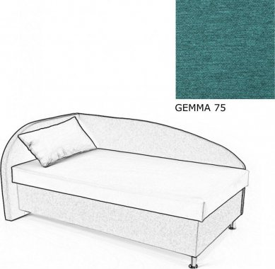 Čalouněná postel AVA NAVI, s úložným prostorem, 120x200, levá, GEMMA 75