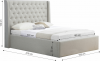 Čalouněná postel JOSIE 160x200, s úložným prostorem, světle šedá